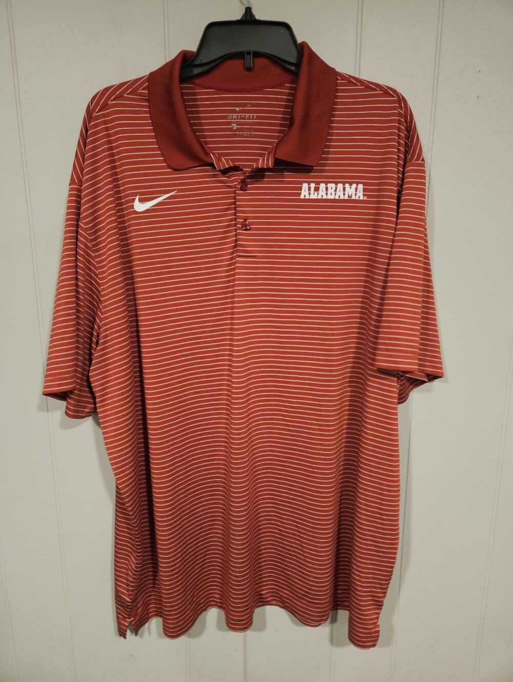 Nike Dri-Fit Alabama Crimson Tide Mens 3XL Maroon Red Long Sleeve Striped Shirt